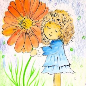 Girl In Garden Abstract Art Artwork | 1 Hr | Pre – Recorded | 10+ Years & Mom’s