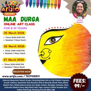 MAA DURGA Artwork Live Workshop For 8-10 Years | 1 Day Session | 25 March | 26 March | 27 March