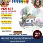 Pen Art Artwork Live Workshop For 8-10 Years | 1 Day Session | 27 March | 28 March | 30 March