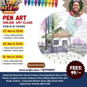 Pen Art Artwork Live Workshop For 8-10 Years | 1 Day Session | 27 March | 28 March | 30 March