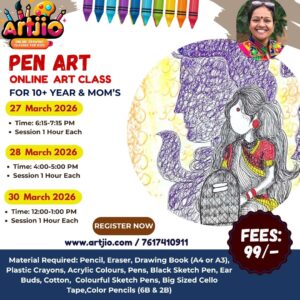 PEN ART Artwork Workshop For 10+ Years & Mom’s | 1 Day Session | 27 March | 28 March | 30 March