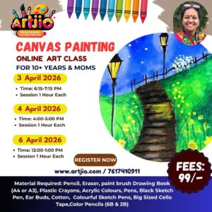 CANVAS PAINTINGS Artwork Workshop For 10+ Years & Mom’s | 1 Day Session | 1 April | 2 April | 3 April