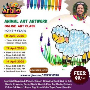ANIMAL ART ARTWORK For 4-7 Years | 1 Day Session | 11 April | 13 April | 14 April