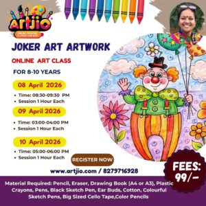 JOKER ART Artwork Live Workshop For 8-10 Years | 1 Day Session | 8 April | 9 April | 10 April